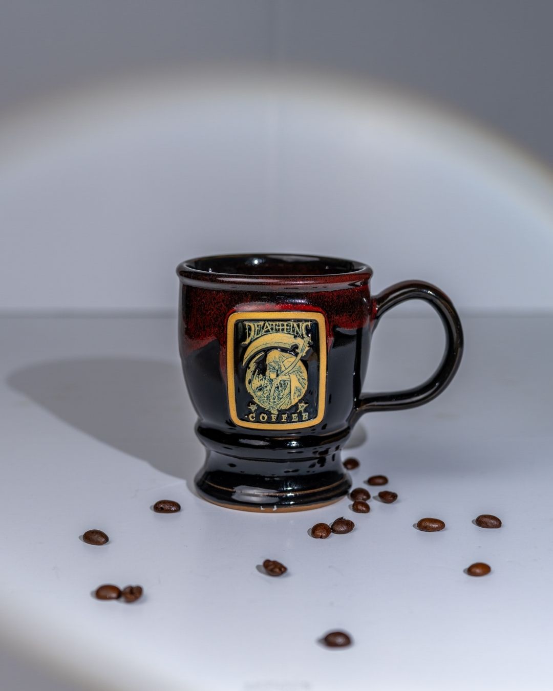 Death Inc Hammer Coffee Mug – Black with Red Rim